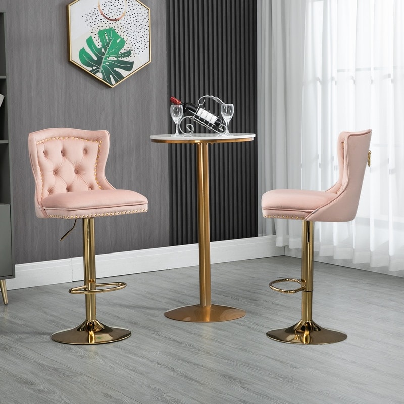 Rose gold bar stools with back store