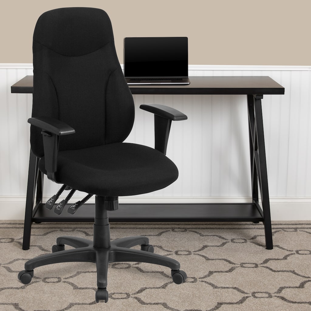 High Back Fabric Multifunction Ergonomic Task Chair with Adjustable Arms