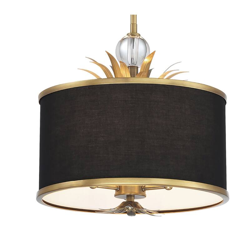 Minka Lavery 4583 Caprio 3 Light 15" Wide Pendant with Fabric Shade