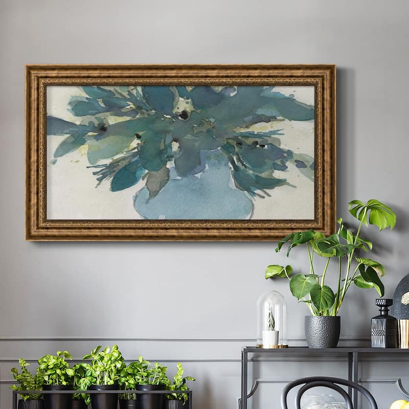 Blue Vintage Charm I Premium Framed Canvas- Ready to Hang