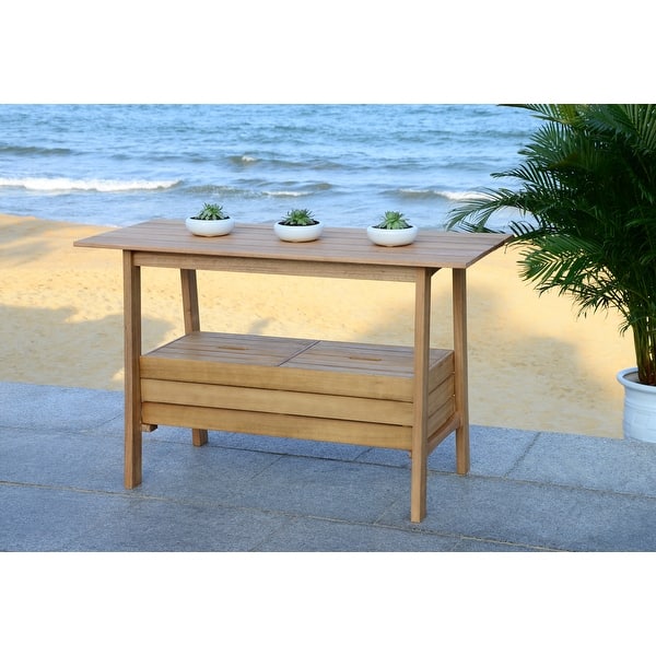 SAFAVIEH Outdoor Living Bertie Tea Trolley - 48" x 20" x 31.9" - 48" x 20" x 31.9"