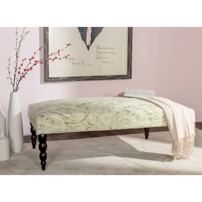 SAFAVIEH Simba Green Paisley Printed Bench - 0 - 47" W x 26" D x 16" H