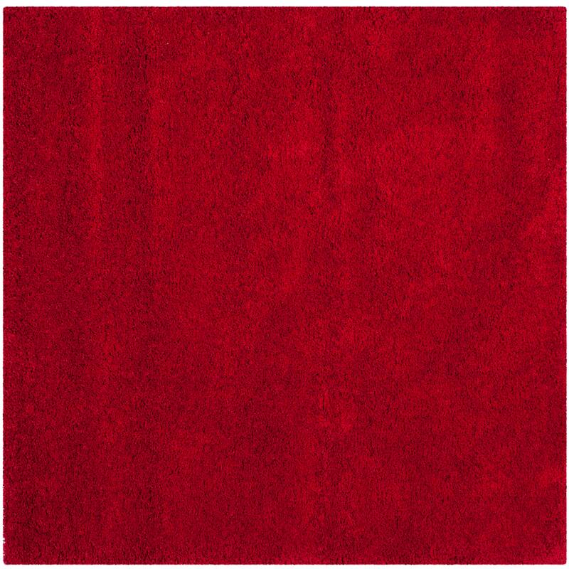 SAFAVIEH Milan Shag Maibritt 2-inch Thick Area Rug - 4' x 4' Square - Red