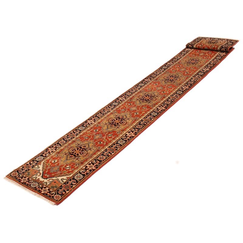ECARPETGALLERY Hand-knotted Serapi Heritage Dark Copper Wool Rug - 2'5 x 39'6