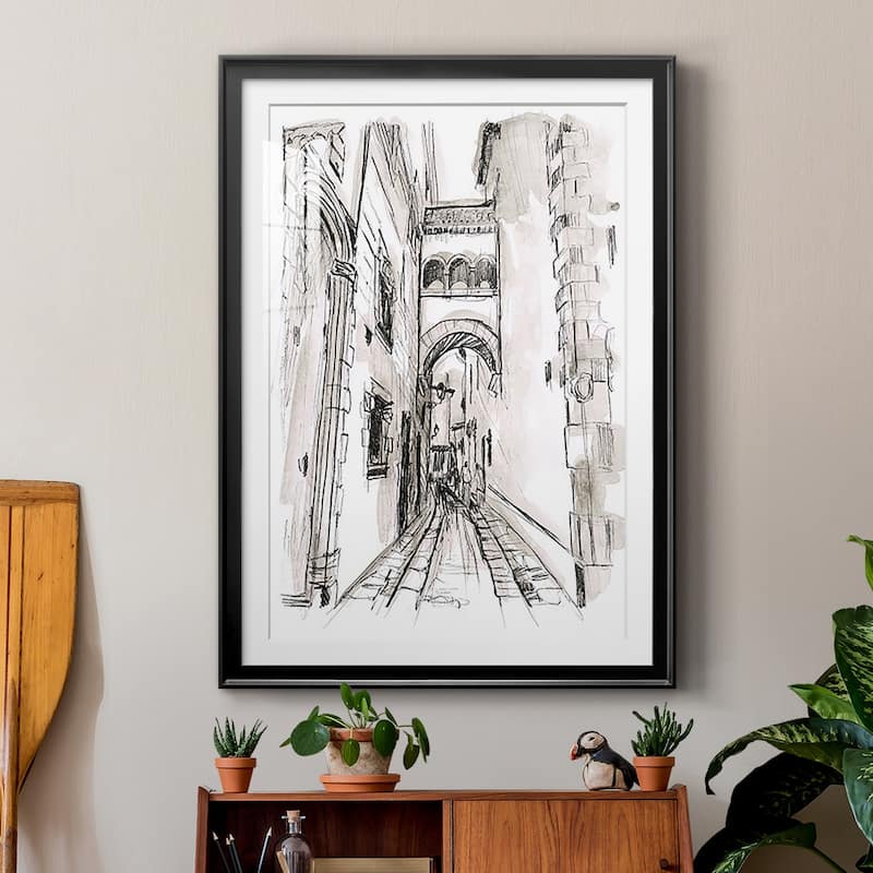 Europe Street Sketches II Premium Framed Print - Ready to Hang