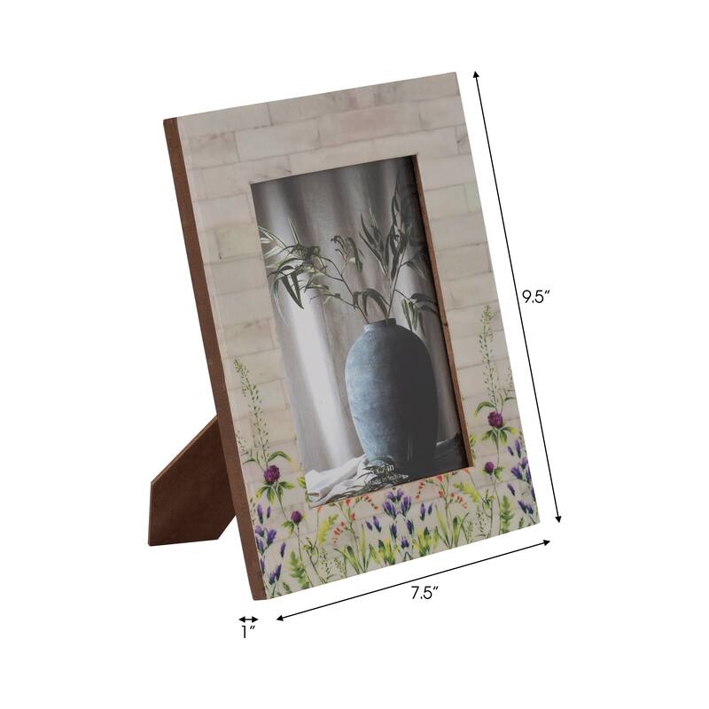 Wood Resin Flower Field Picture Frames - Ivory