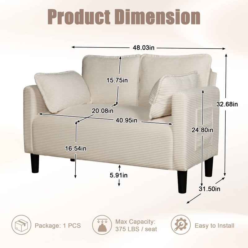 Soft Loveseat Couch With Soft Cushions