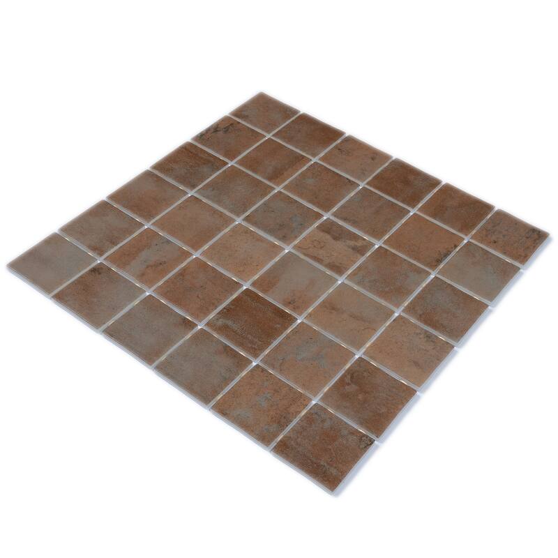 Lucenza 12x12 in. Matte Recycled Glass Uniform Square Mosaic Wall and Floor Tile (10.6 sq ft/case, 10-Pack)