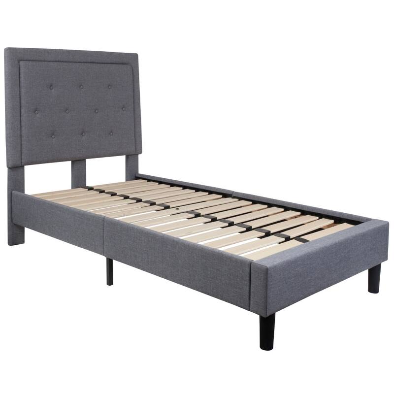 Panel Tufted Upholstered Platform Bed