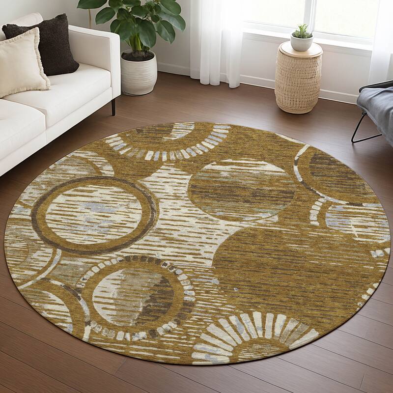 Machine Washable Indoor/ Outdoor Modern Grover Chantille Rug