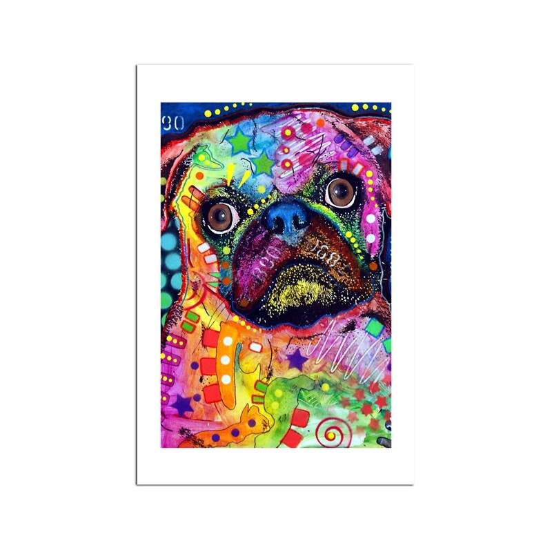 Pug 92309 Fine Art Paper Print by Dean Russo - Multi
