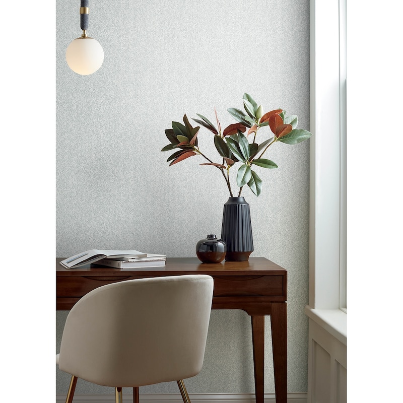 A-Street Prints Ashbee Light Grey Faux Fabric Wallpaper