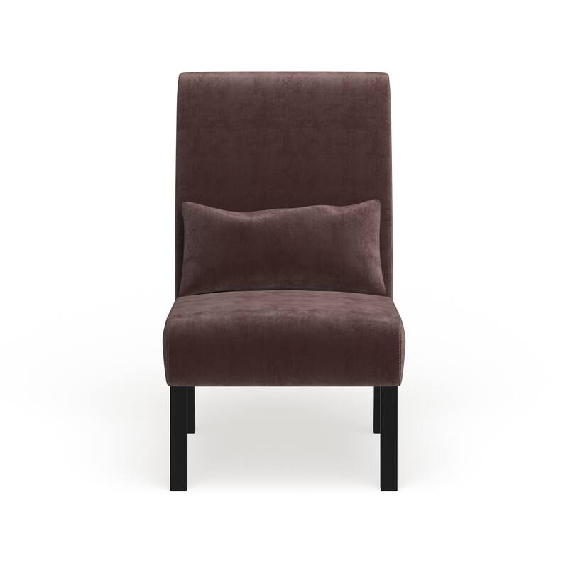 Porch & Den Vista Armless Chenille Accent Chair w/ Kidney Pillow