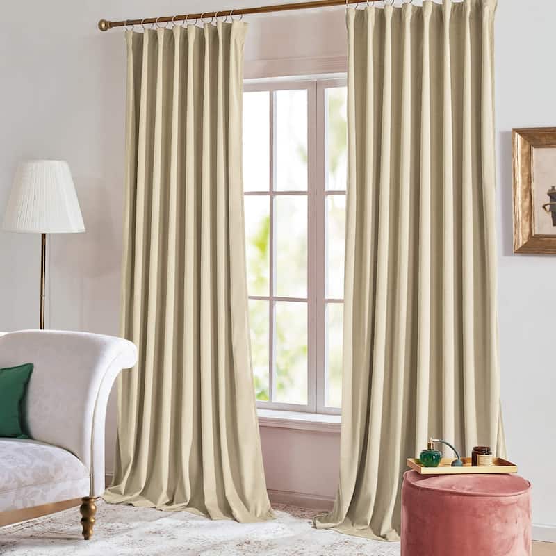 Deconovo Velvet Room Darkening Curtain Panel, Thermal Insulated