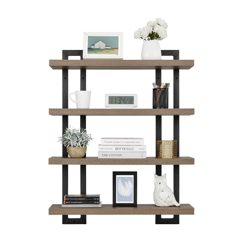 Danya B. 4-Tier Floating Bracket Wall Shelf