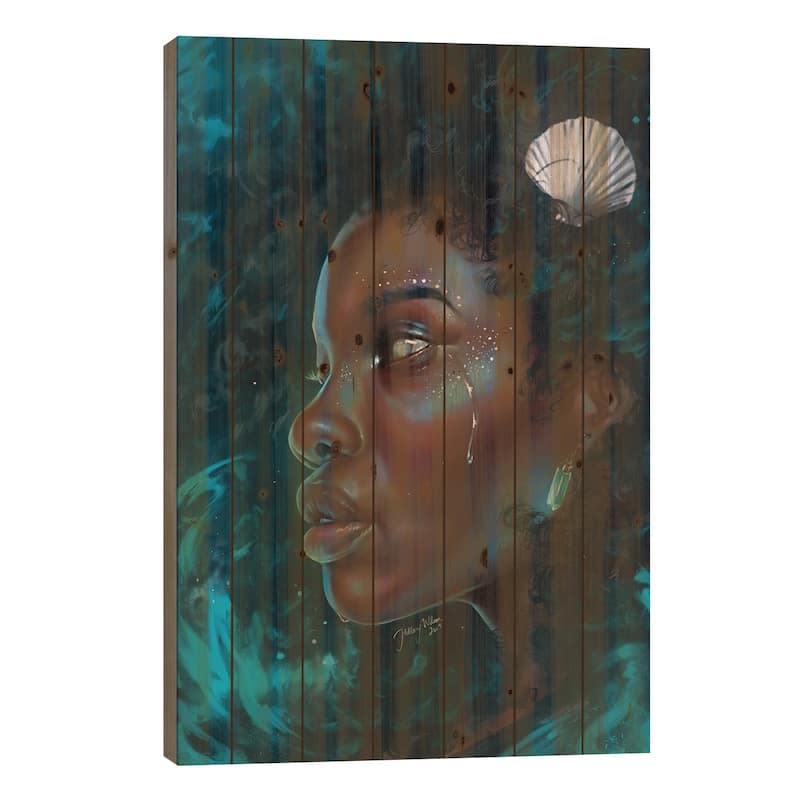 Sea Storm Print On Wood by Hillary D Wilson - Multi-Color - 26x18x1.5
