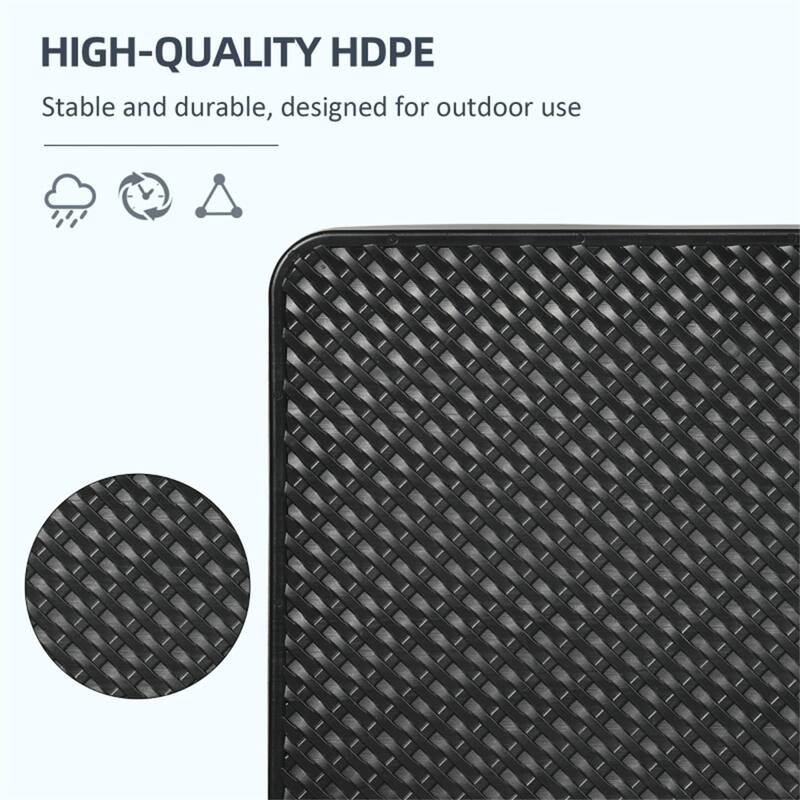 Outsunny 4-Piece HDPE Cantilever Umbrella Weight Set, Wicker-Top, Stackable, Water/Sand Fillable - 39.25" L x 39.25" W x 3.25" H