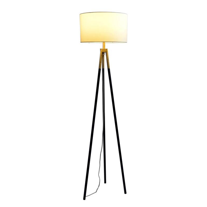 Light Luxury Brass Gold Floor Lamp with Triangle Stand - Black,Gold,White - Black,Gold,White