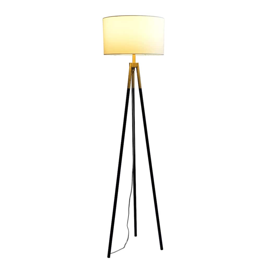 Light Luxury Brass Gold Floor Lamp with Triangle Stand - Black,Gold,White