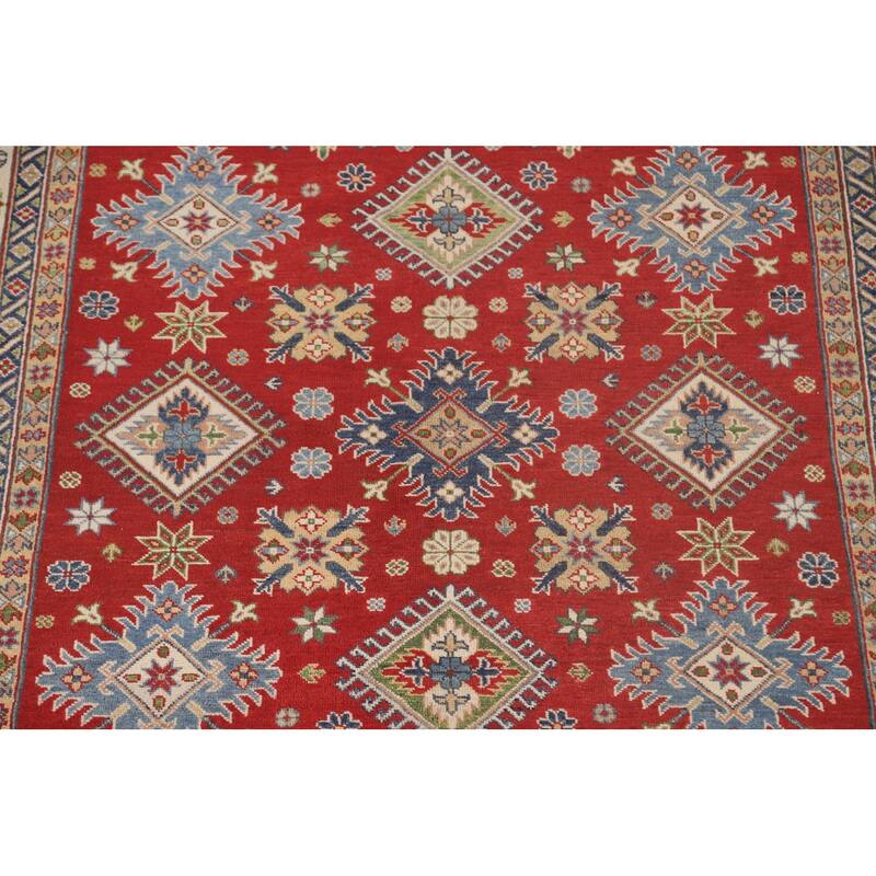 Traditional Red Kazak Area Rug Handmade Wool Carpet - 6'6"x 9'8"