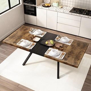 Vintage Rectangular Stretch Dining Table, Conference Table with Antique ...