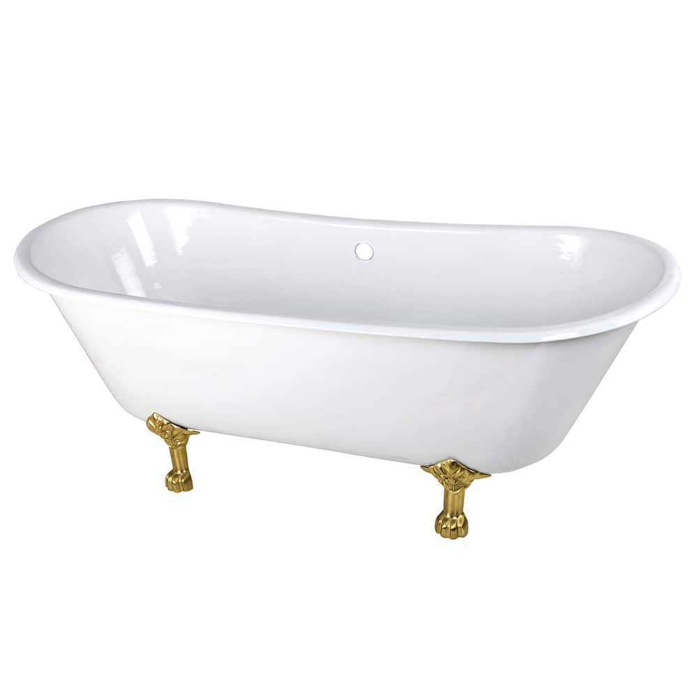 Kingston Brass Aqua Eden 67" Clawfoot Cast Iron Soaking Tub with