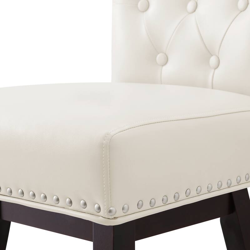 Modern 26.in Swivel Bar Stool Armless Counter Height Stool with Wooden Legs for Kitchen Island
