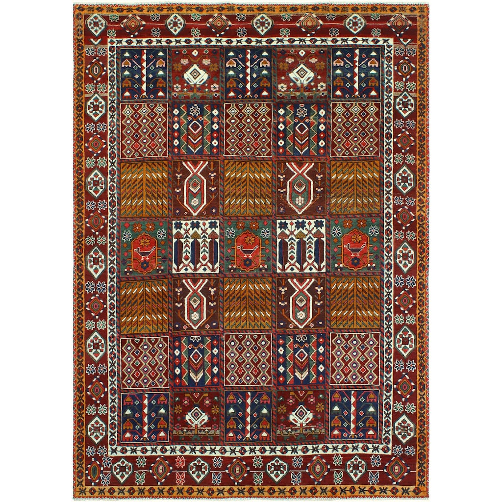 Fine Vintage Distressed Karly Eggplant/Gold Rug - 6'9" x 9'6"