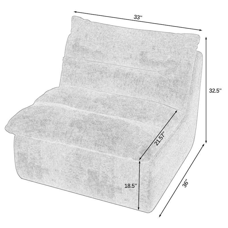 Comfy Accent Bean Bag Couch, Single Corner Chair Sofa for Living Room Bedroom Salon Office