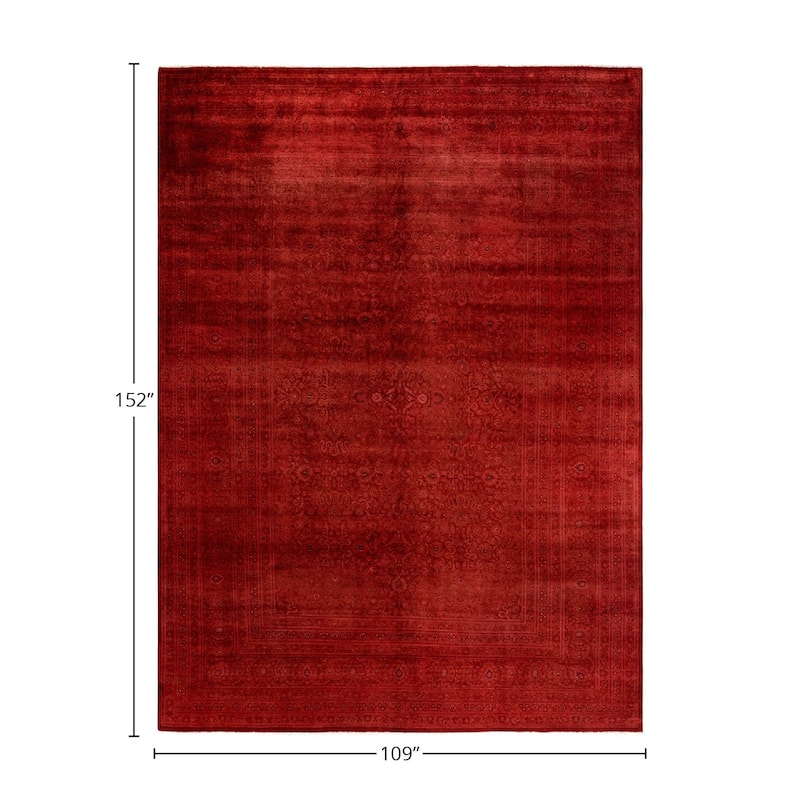 Fine Vibrance, One-of-a-Kind Hand-Knotted Area Rug - Red, 9' 1" x 12' 8" - 9' 1" x 12' 8"