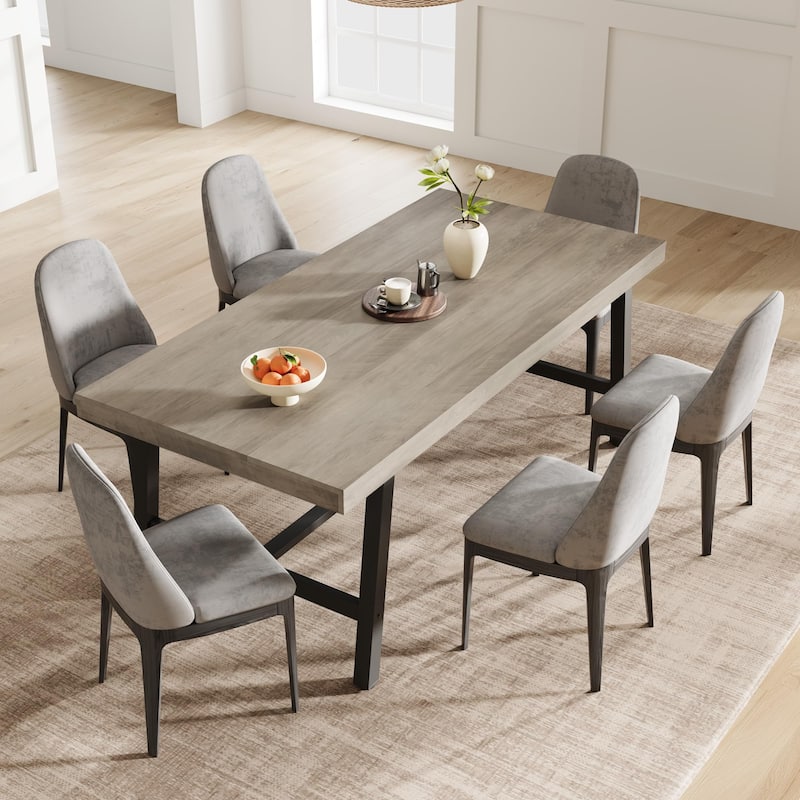 Extra Long Dining Table and Office Desk, Industrial Modern Study Table - Grey