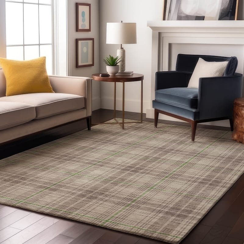 Premium Washable Super Soft Farmhouse Plaid Mayfield Rug - Beige - 10' x 14'