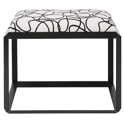 Uttermost Curls Gray Small Bench - 24"W x 20"H x 16"D