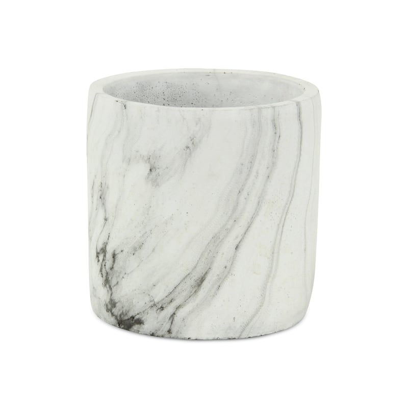 Marmoreal White Ceramic Marble Pot