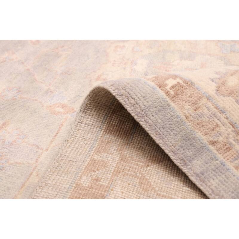 ECARPETGALLERY Hand-knotted Finest Oushak Grey Wool Rug - 10'0 x 14'0