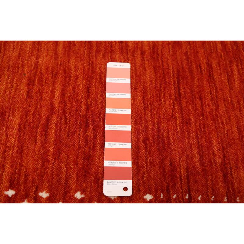 ECARPETGALLERY Hand Loomed Kashkuli Gabbeh Orange Wool Rug - 4'11 x 8'0