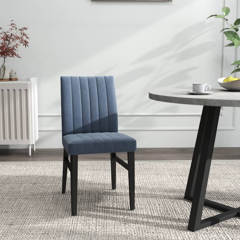 Roundhill Furniture Edo 5-Piece Dining Set, Round Table with 4 Upholstered Chairs,