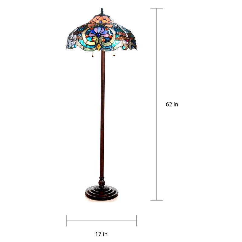 Tiffany Style Victorian/ Dragonfly Bronze 2-light Floor Lamp