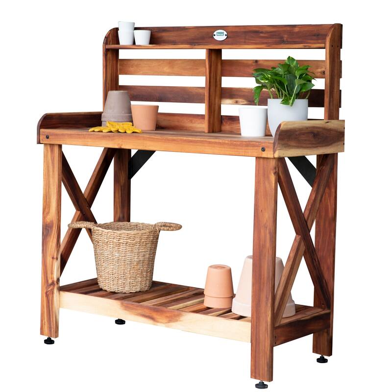 Backyard Discovery 47" Acacia Wood Potting Bench & Serving Bar - 3'11" x 1'9"