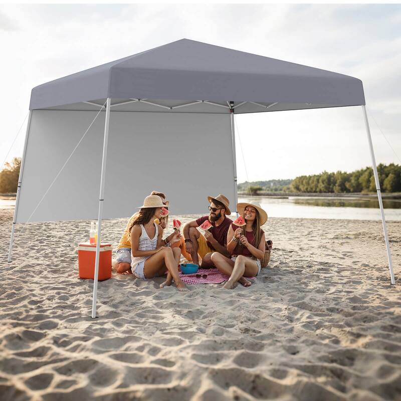 Costway 10 X 10FT Pop up Canopy Tent with 1 Sidewall, Portable - See Details