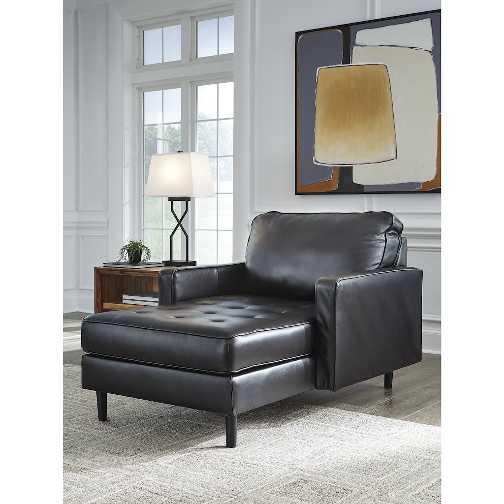Signature Design by Ashley Bryceview Black Chaise - 42" W x 64" D x 39" H
