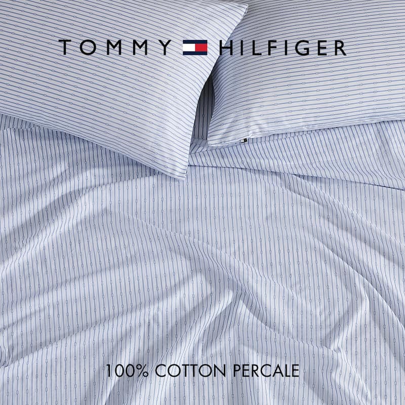 Tommy Hilfiger Printed Cotton Percale Sheet Set