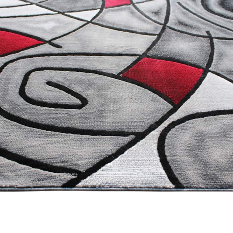 Modern Olefin Accent Area Rug - Abstract Pattern