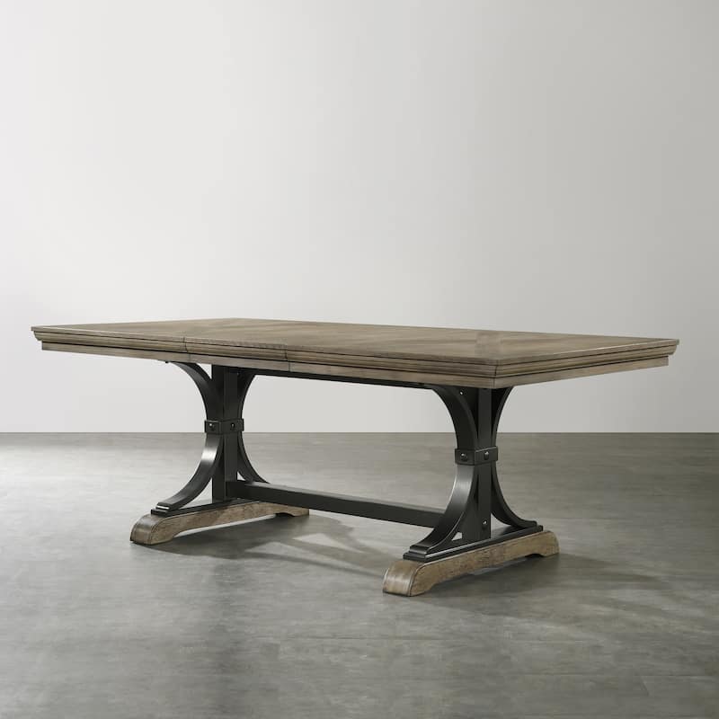 Roundhill Furniture Dasher Driftwood Finish Extendable Table
