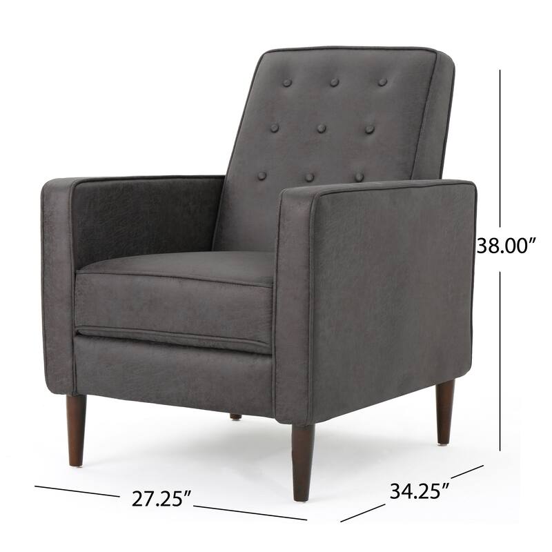 Mid-Century Modern Recliner, UpholAstered Recliner With Beech Wood Legs