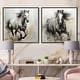 preview thumbnail 1 of 10, Designart "Hooves In Harmony Horse" Animals Horse Framed Art Set Of 2 - Farmhouse Wall Decor Set Black Wall Art 2 Pieces 61 in. W x 30 in. H - Black