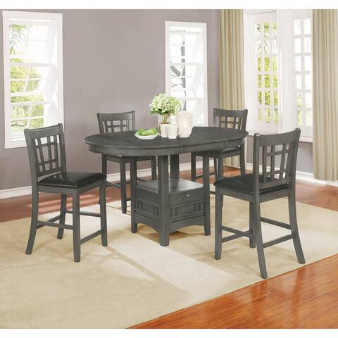 Clare Black and Medium Grey 5-piece Counter Height Dining Set