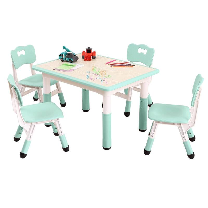 Kids Table and 4 Chair Set - Height Adjustable