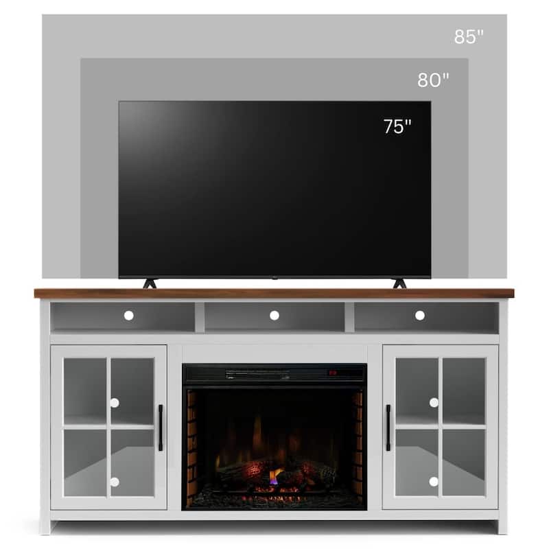 Bridgevine Home 74 inch Fireplace TV Stand Console for TVs up to 85 inches