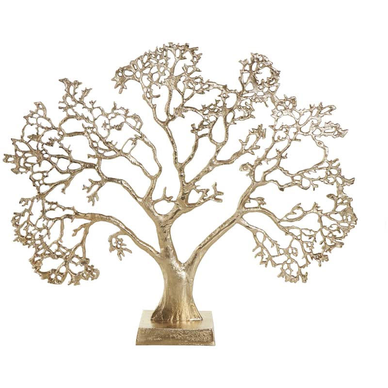 Aluminum Metal Tree Decorative Sculpture - Gold or Black - Roche River Decor